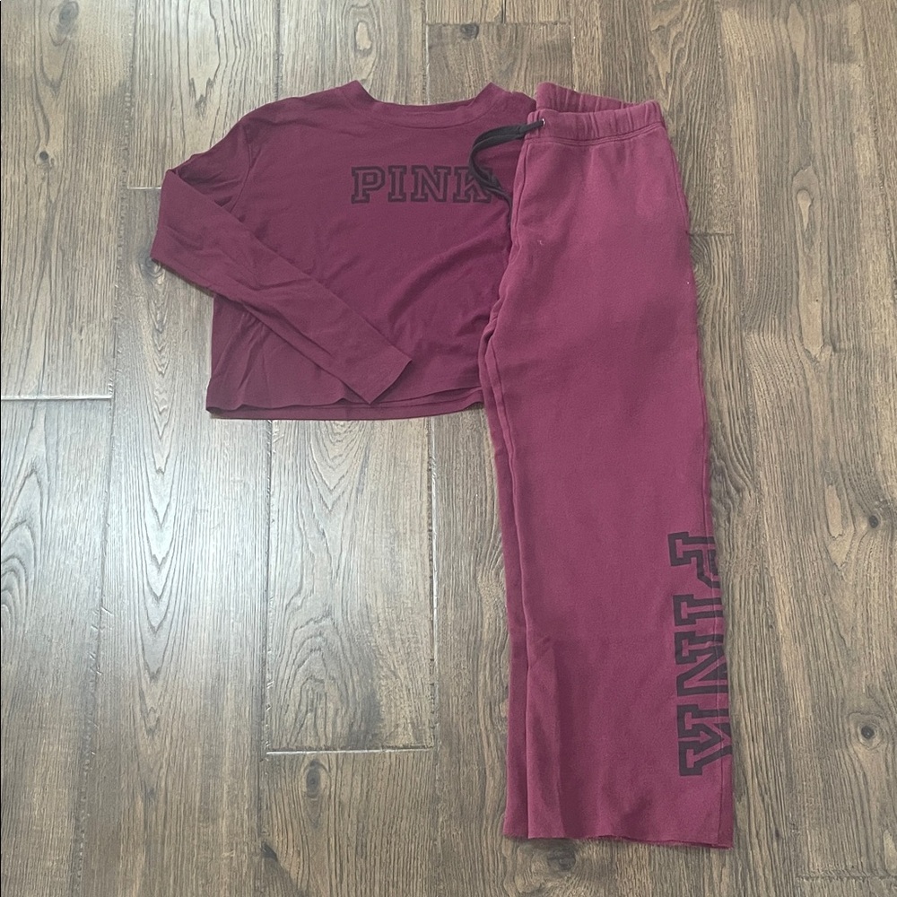 PINK Victoria's Secret Maroon Lounge Set
